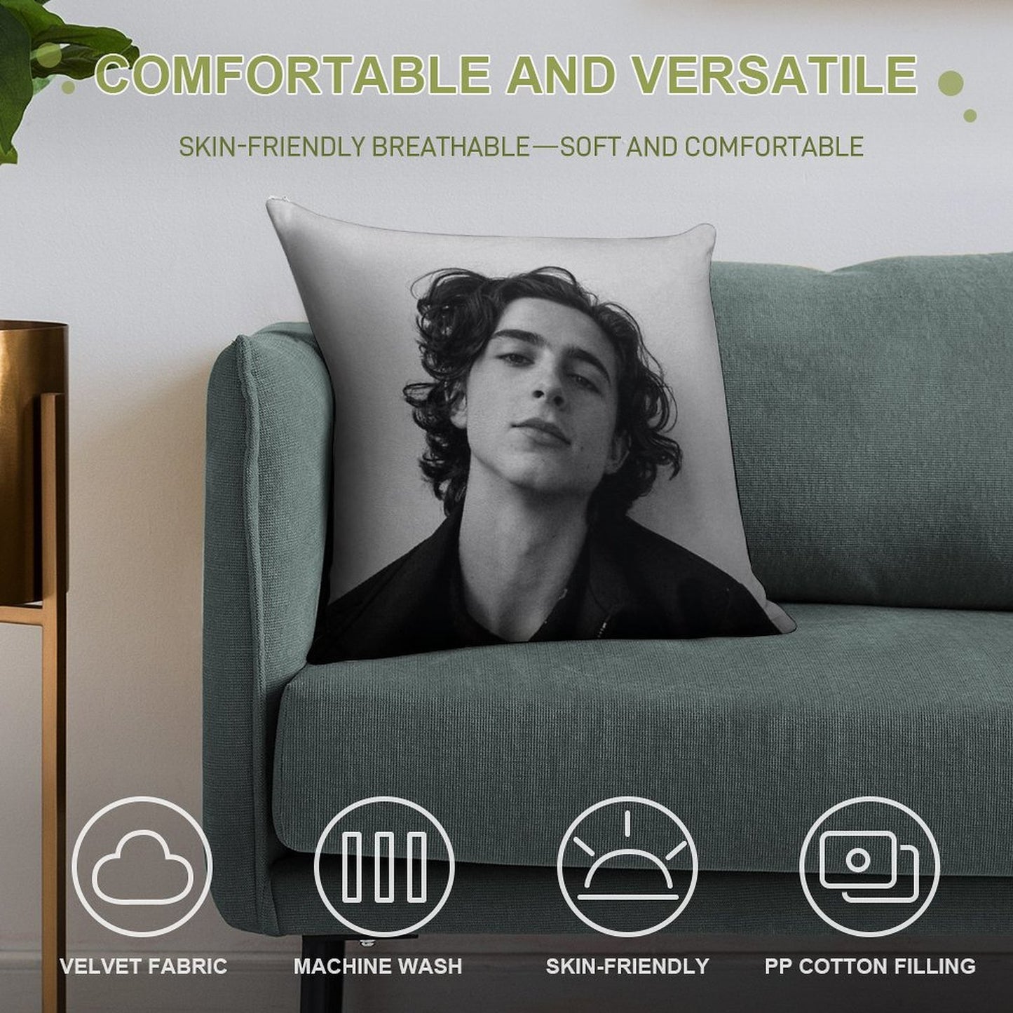 Chalamet Soft High-Density Material Throw Pillow