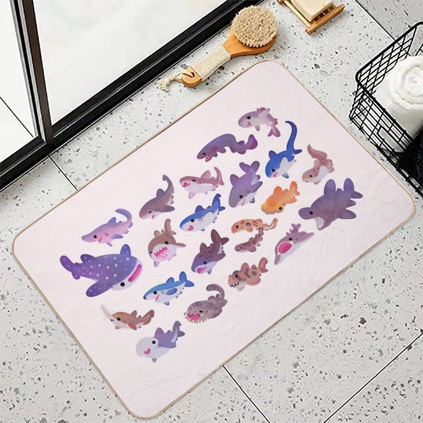 Shark Day - Pastel Bath Mat