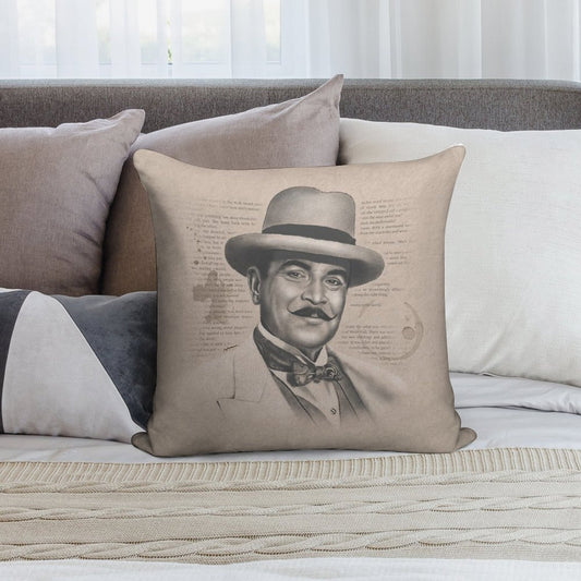 Hercule Poirot Soft Fade-Resistant Throw Pillow
