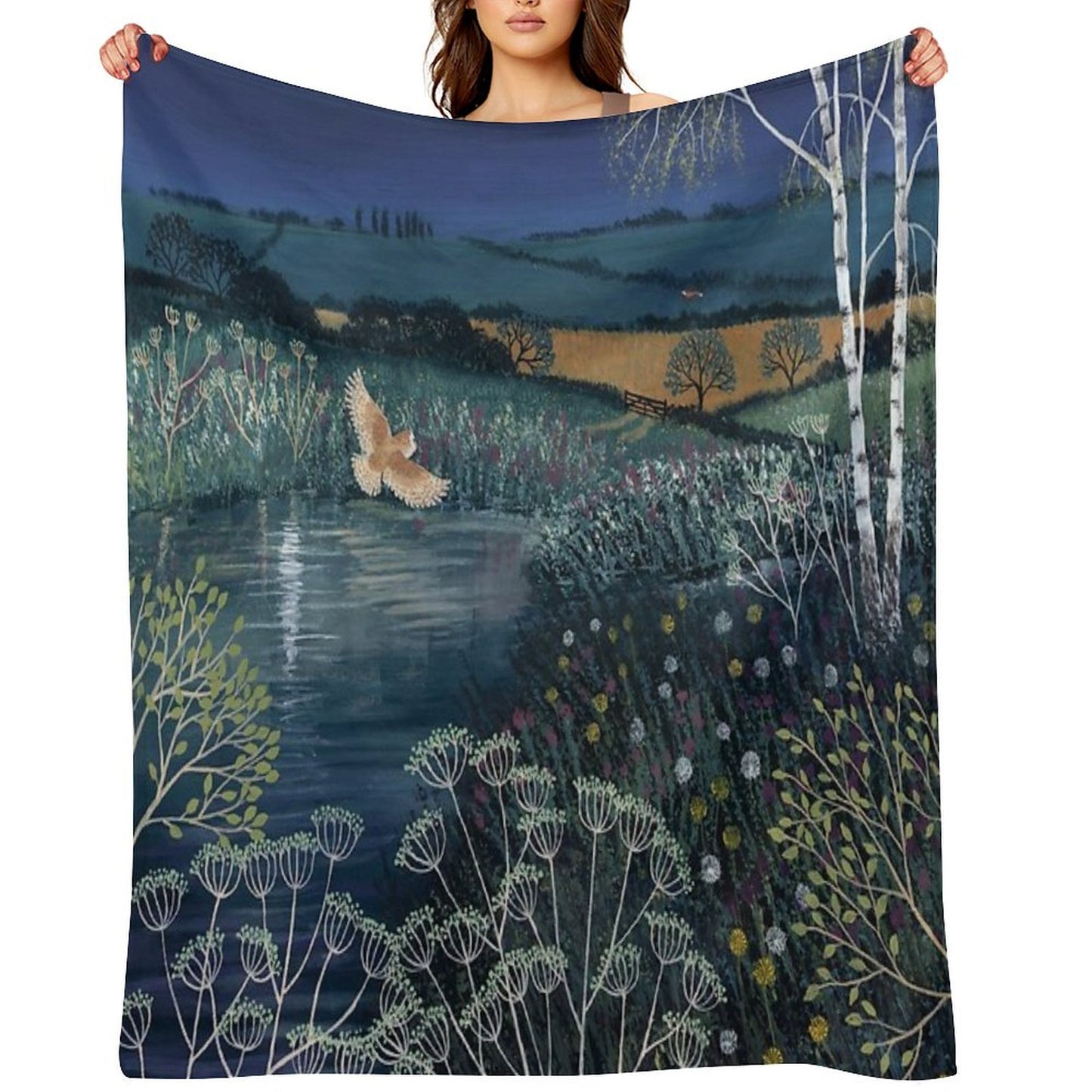 Over Moonlit Pool Throw Blanket