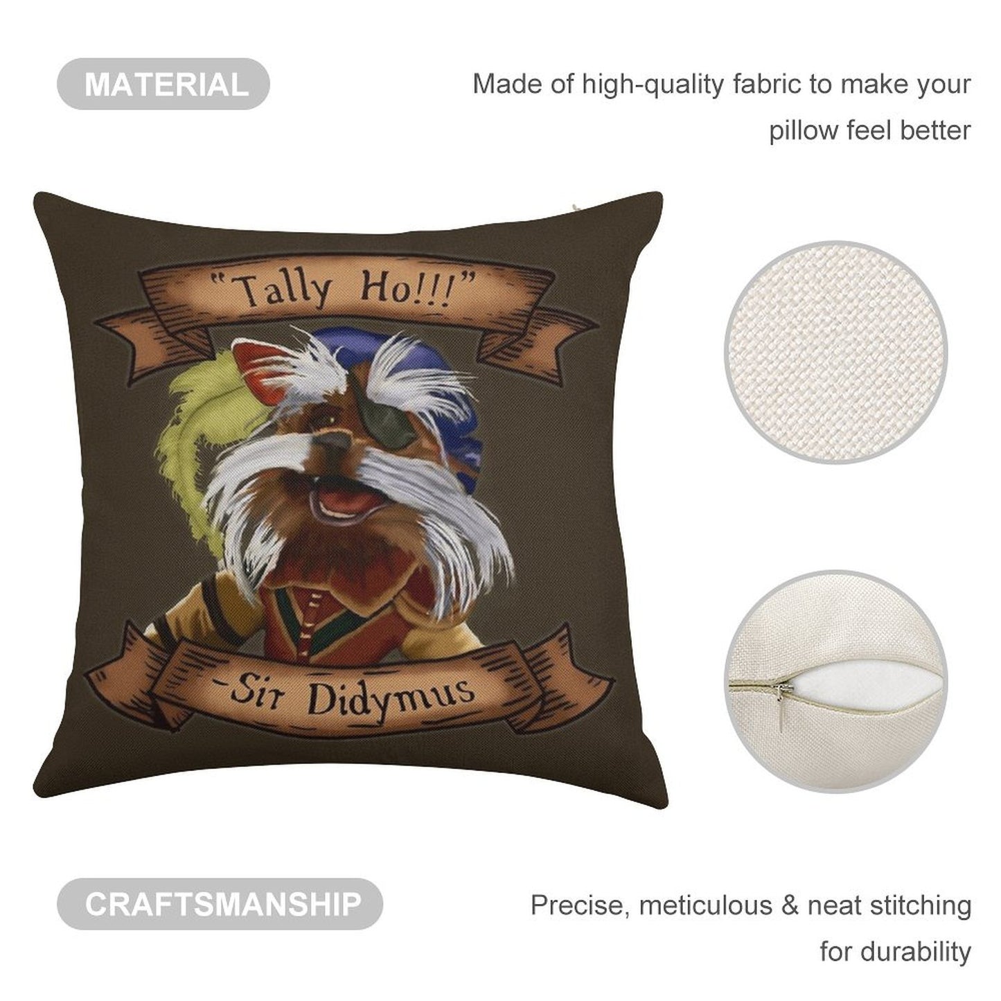 Sir Didymus Linen Throw Pillow Cover