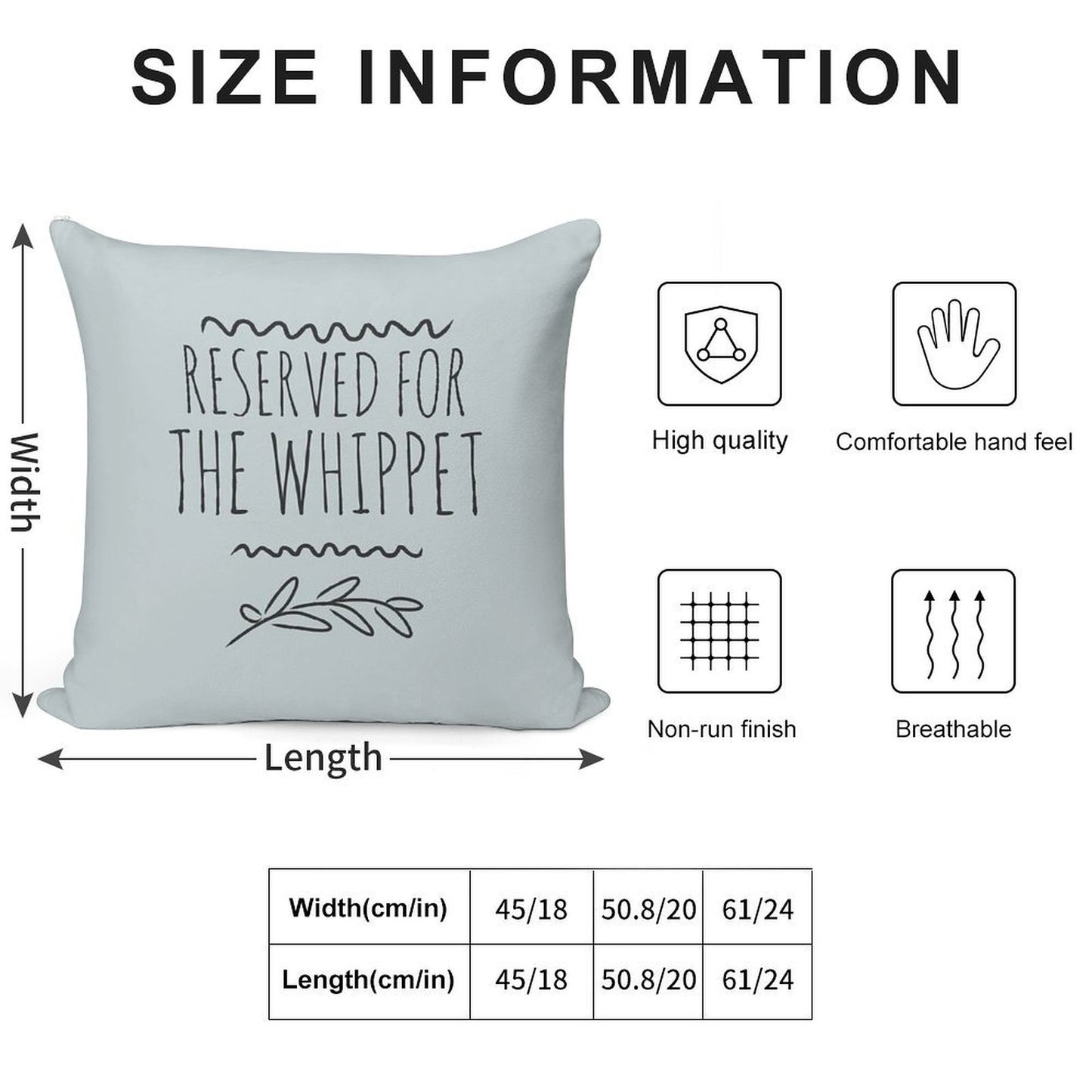 Reserved for The Whippet Soft High-Density Material Throw Pillow