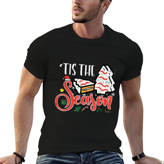 Tis The Season Christmas Cakes Retro Xmas Men Women Kids Graphic-printed T-Shirt