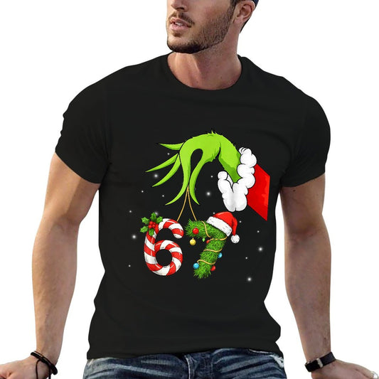 67 Christmas 6 7 Meme Pajamas Holiday Gen Alpha Slang Affordable Price T-Shirt