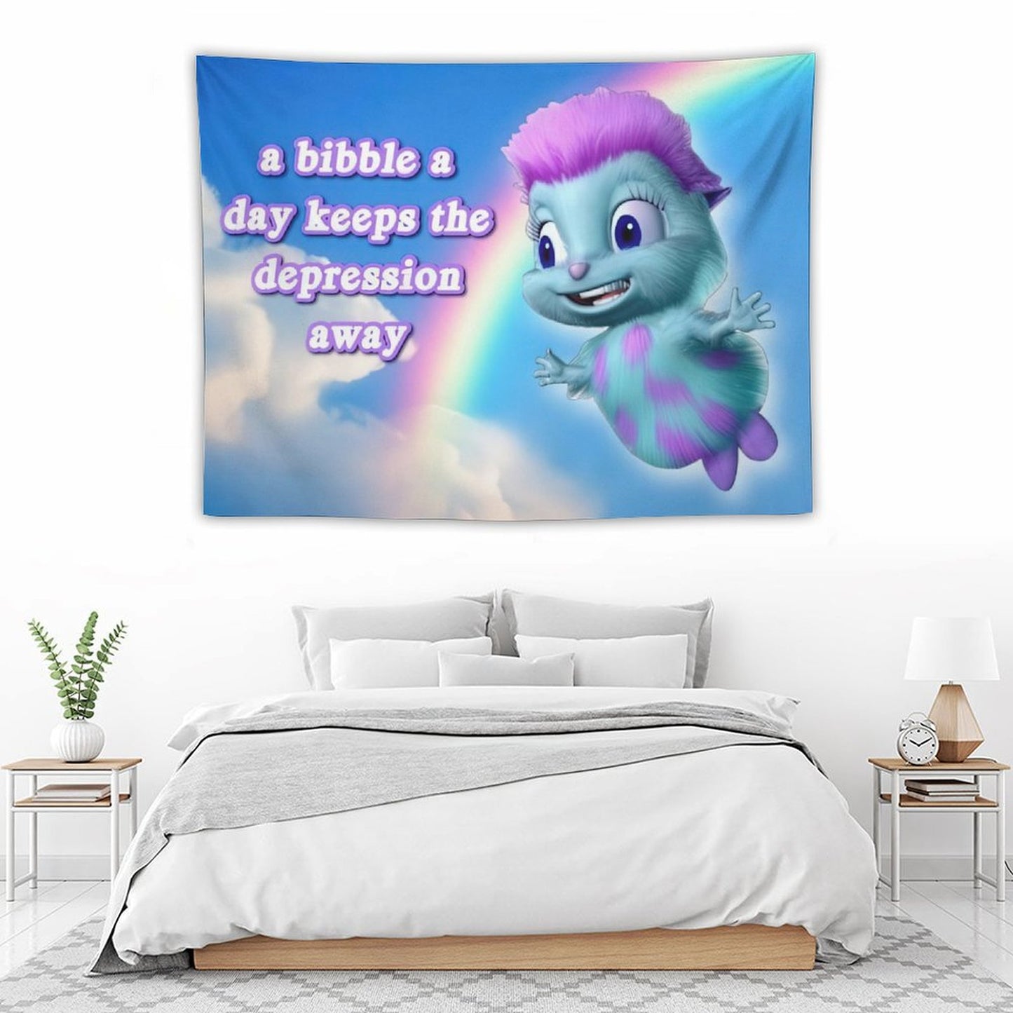 A Bibble A Days Keeps The Depression Away Tapestry