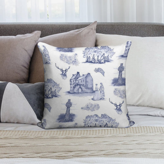Highlander Toile in Blue Soft Warmth Comfort Throw Pillow