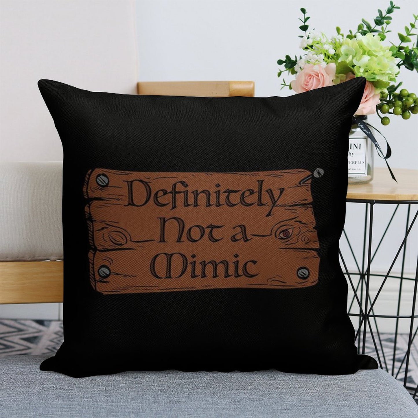 Definitely Not A Mimic Linen Throw Pillow Cover