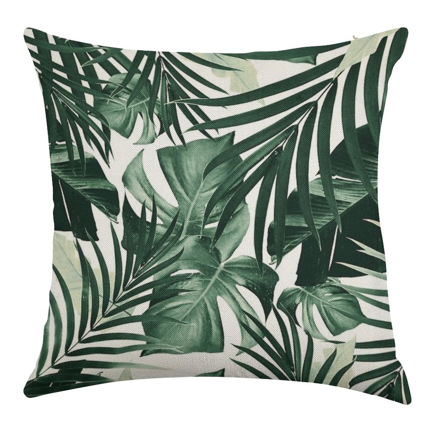 Tropical Jungle Leaves Pattern #4 #tropical #decor #art Linen Throw Pillow Cover