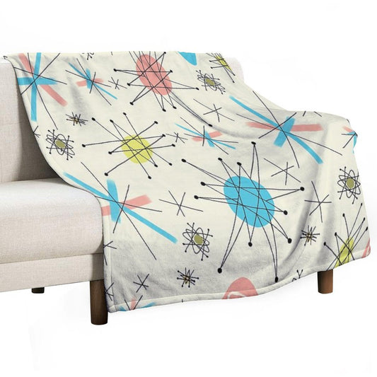 1950's Atomic Starburst Throw Blanket