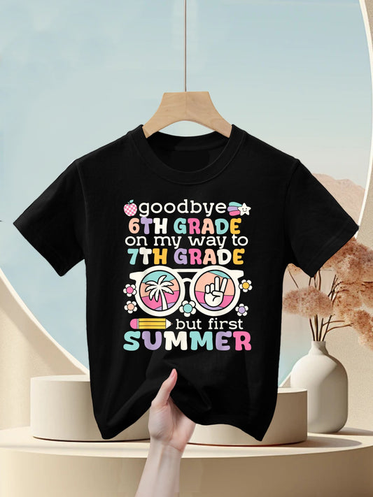 Goodbye 6th Grade Graduation To 7th Grade But First Summer Kids T-Shirt
