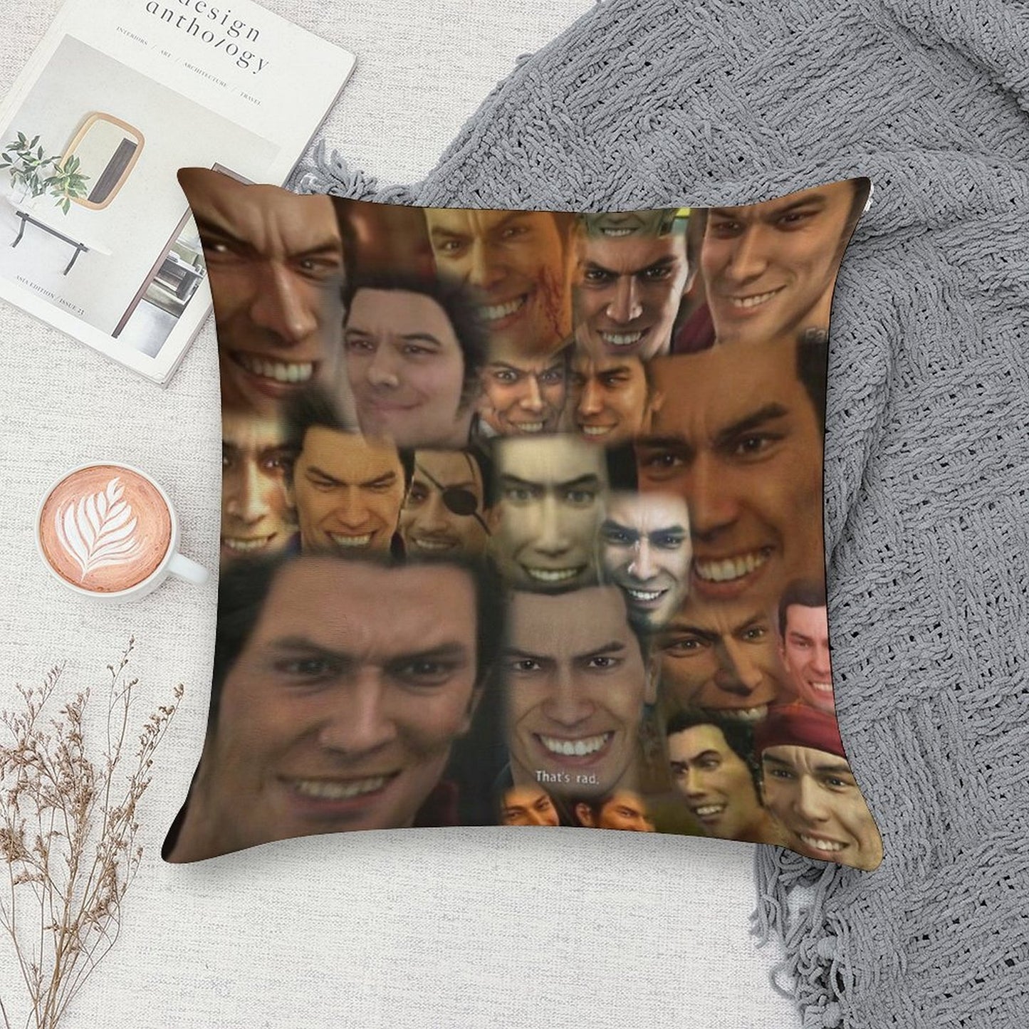 Happy Kazuma Kiryu ) Soft Ultra-Soft Texture Throw Pillow