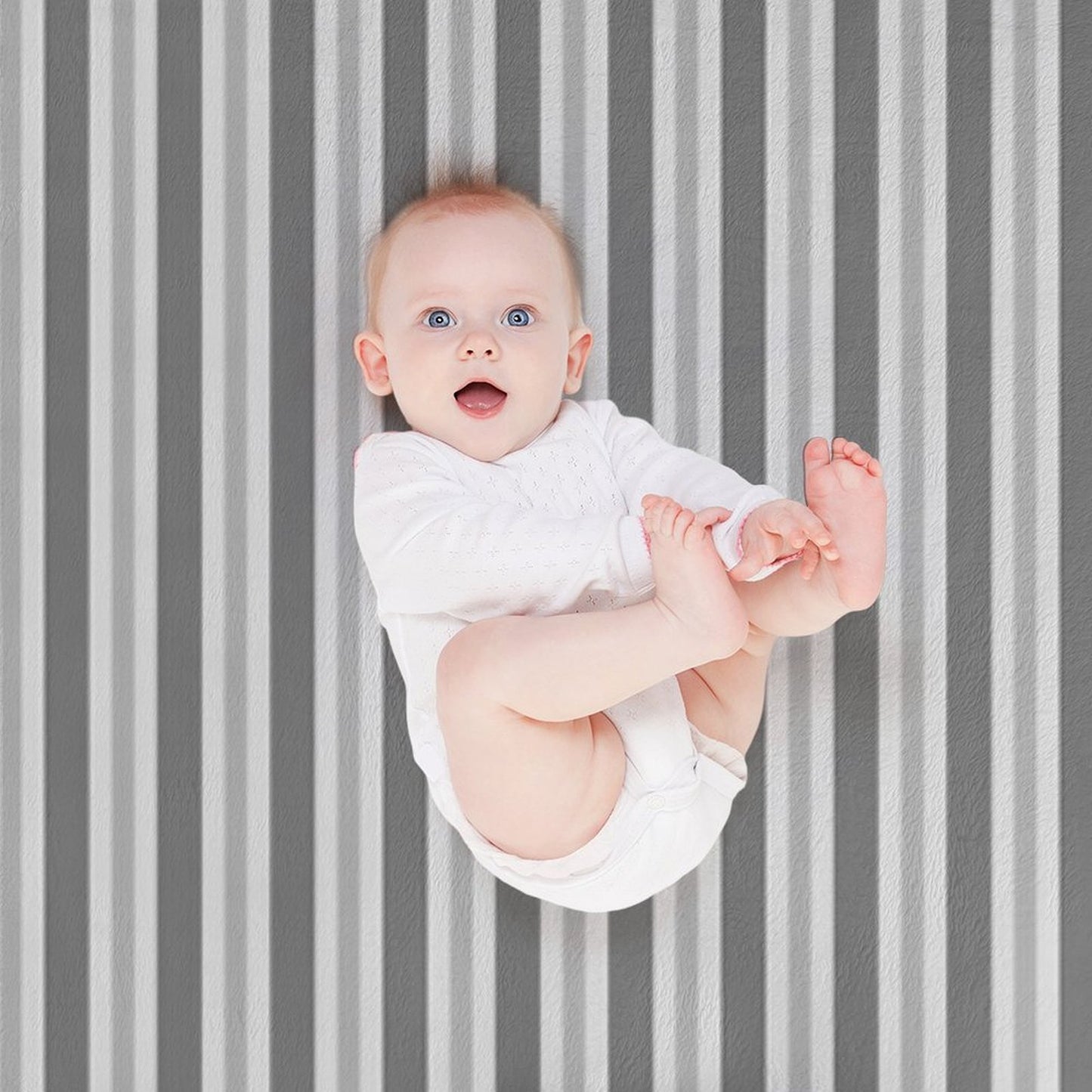 Soft Greys - Asymmetric Stripes Throw Blanket