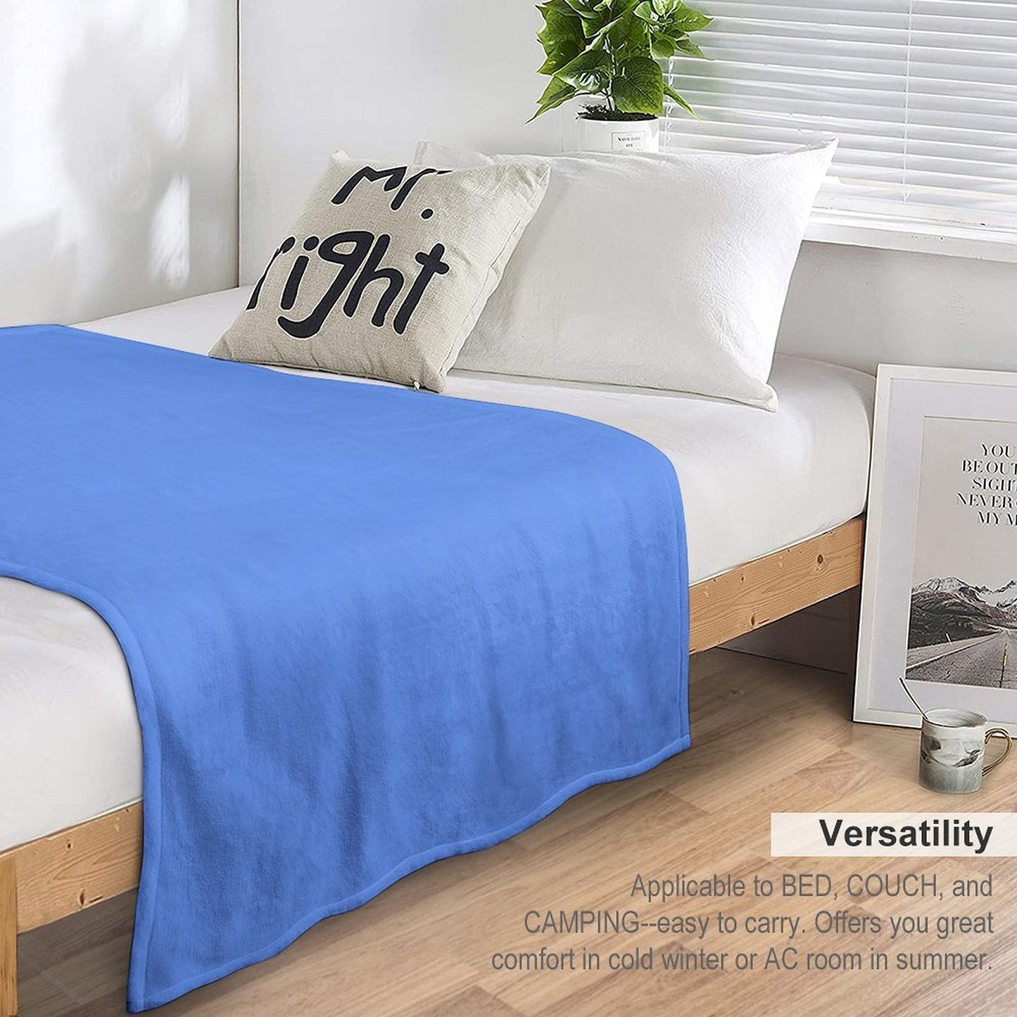 Cornflower Blue Throw Blanket