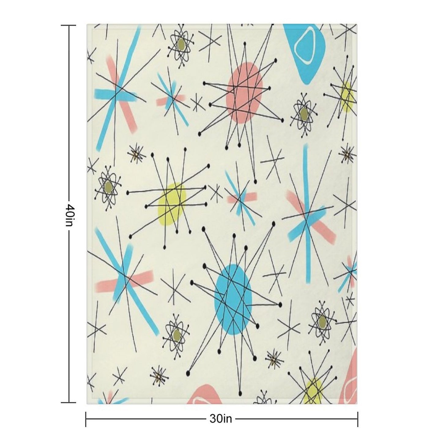 1950's Atomic Starburst Throw Blanket