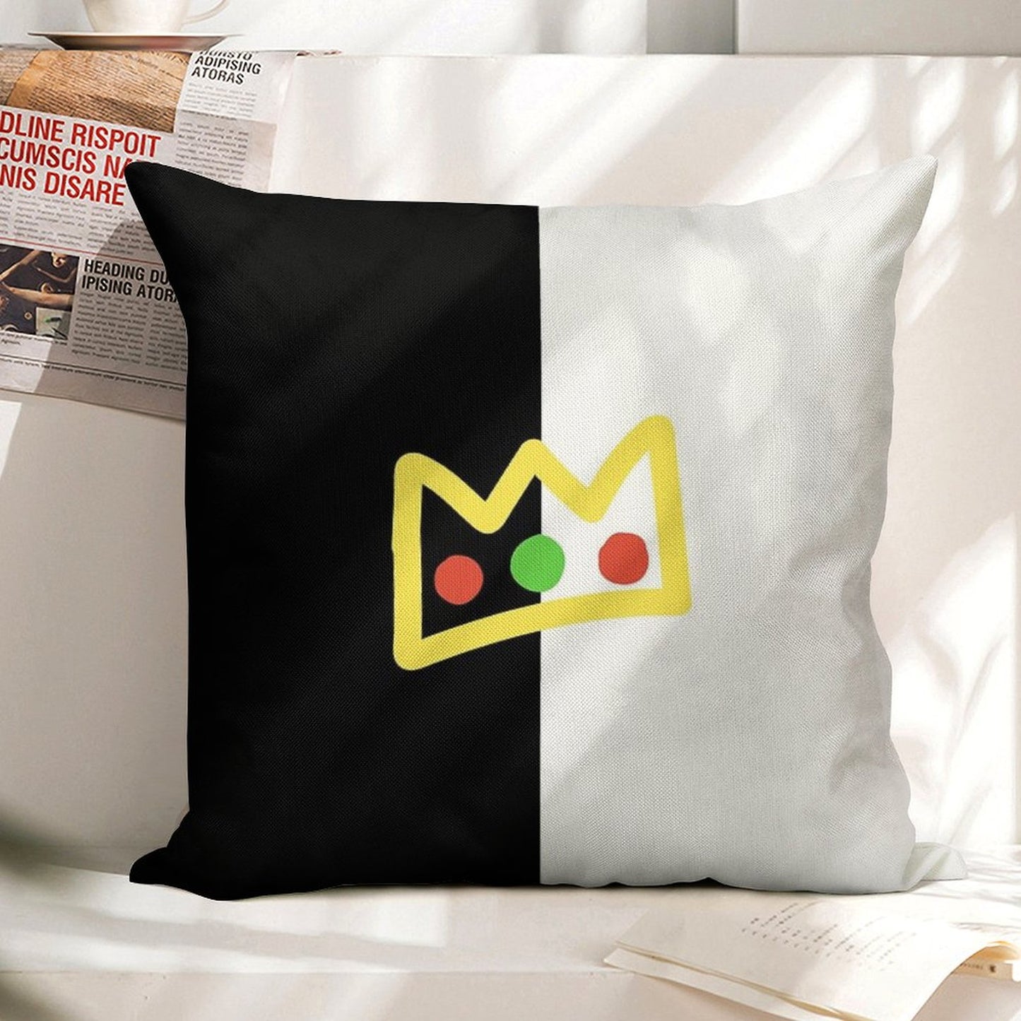 Ranboo Crown Half (long Version) Linen Throw Pillow Cover