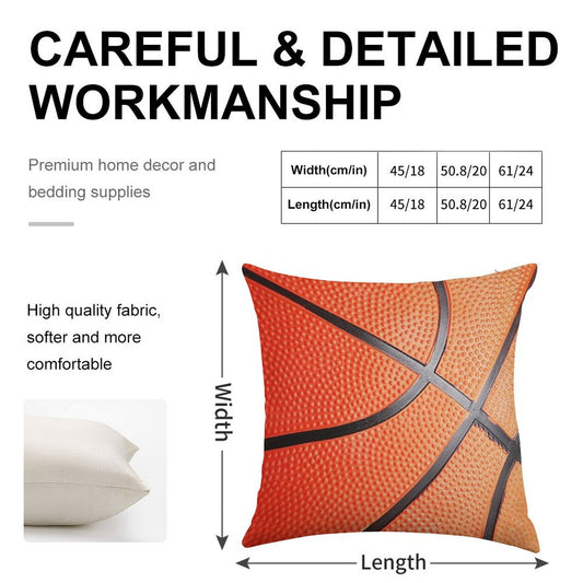 Basketball Linen Throw Pillow Cover