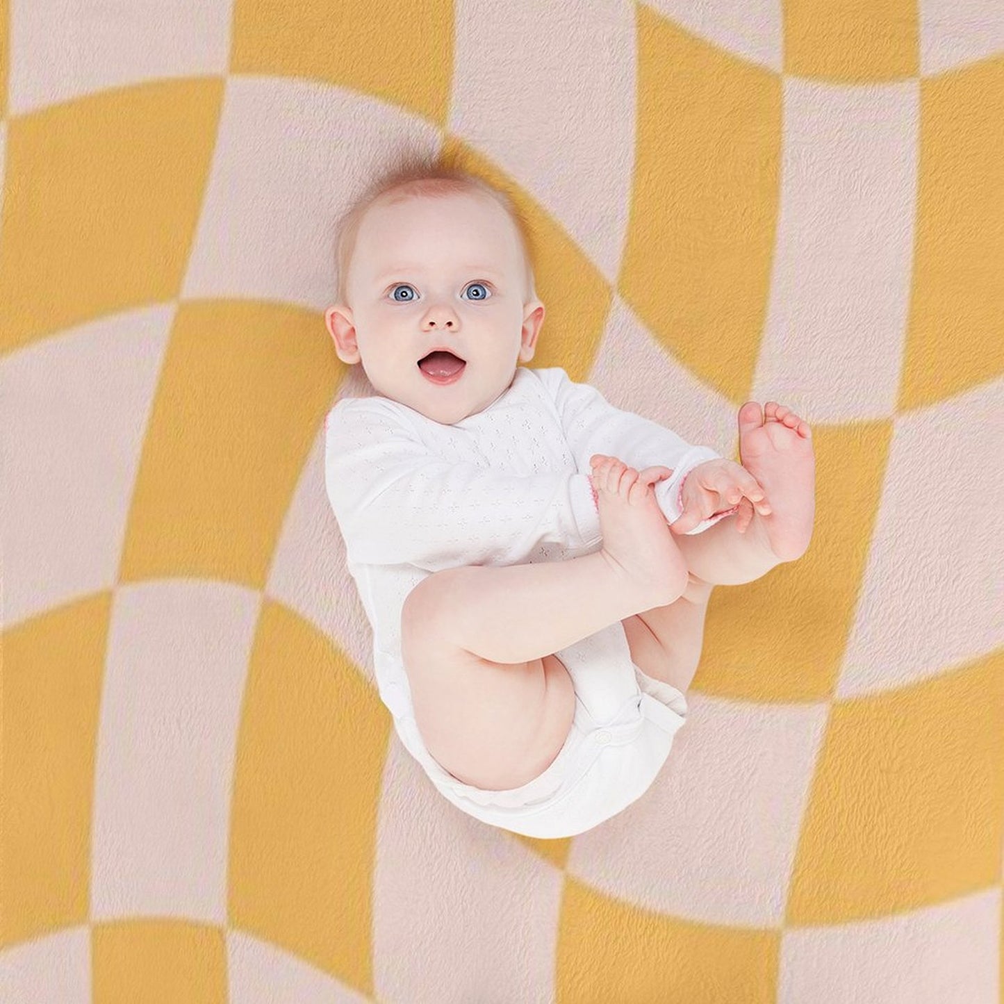Check I - Yellow Twist Throw Blanket