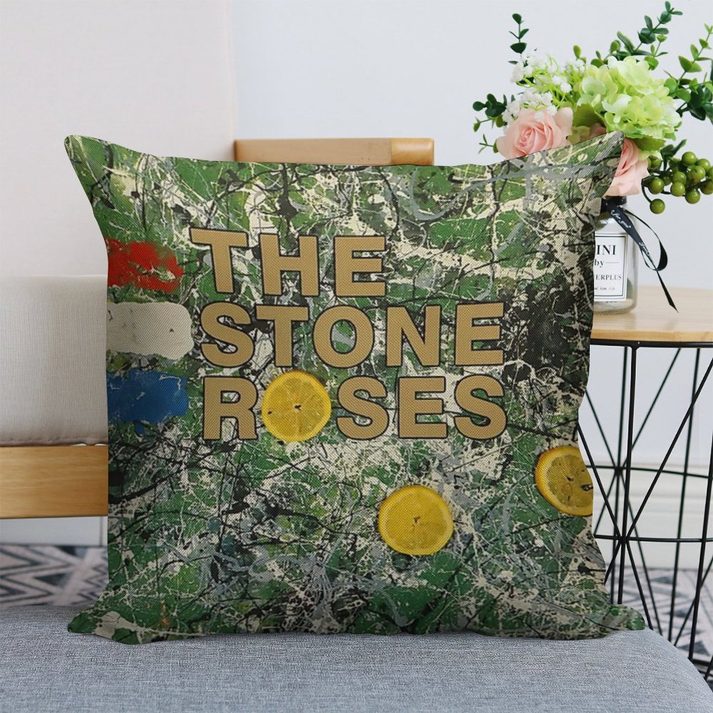 The Three Yellow Linen Throw Pillow Cover