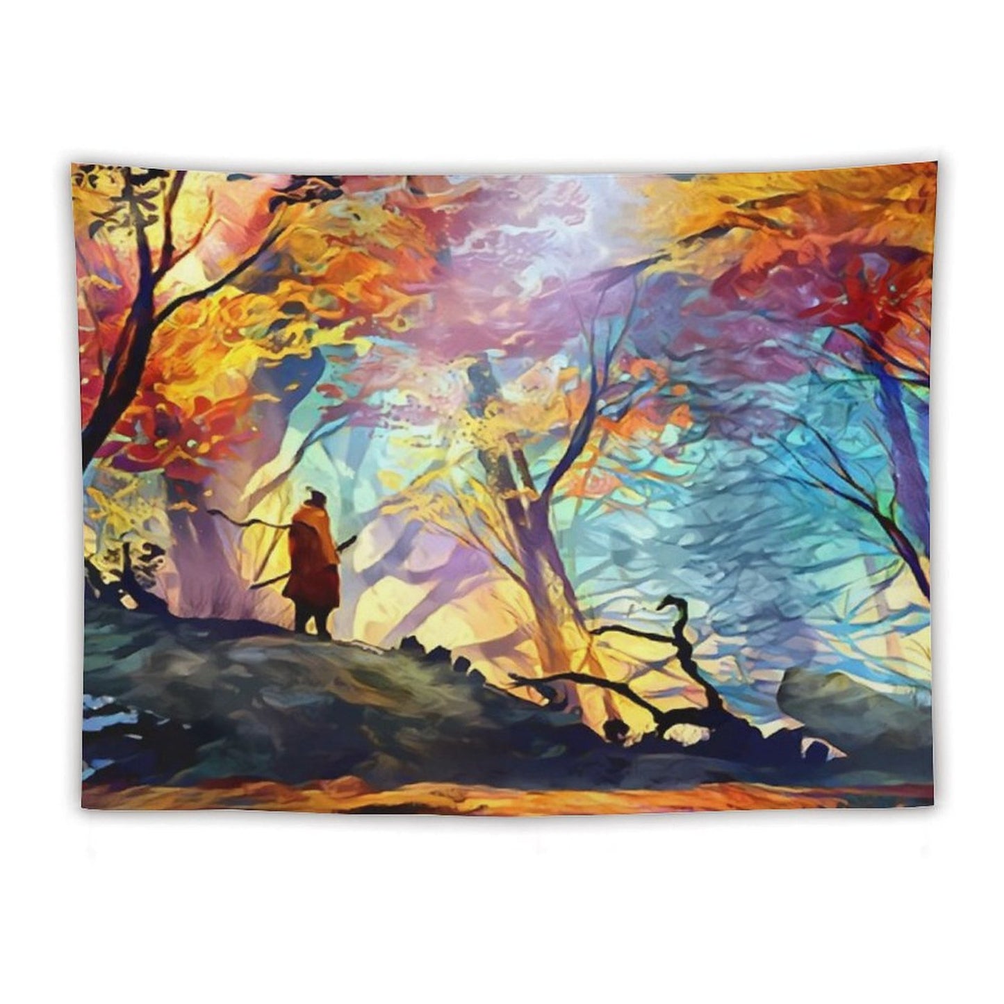 A Wolf in The Colorful Forest Tapestry