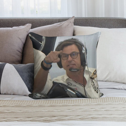 Toto Pointing at Camera Soft Hidden Zipper Throw Pillow