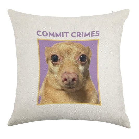 Crime Mouse Linen Throw Pillow Cover