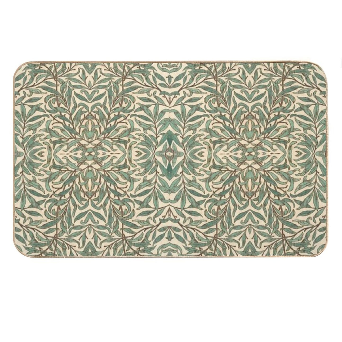William Morris Willow Bough Wood Watercolor Pattern Bath Mat
