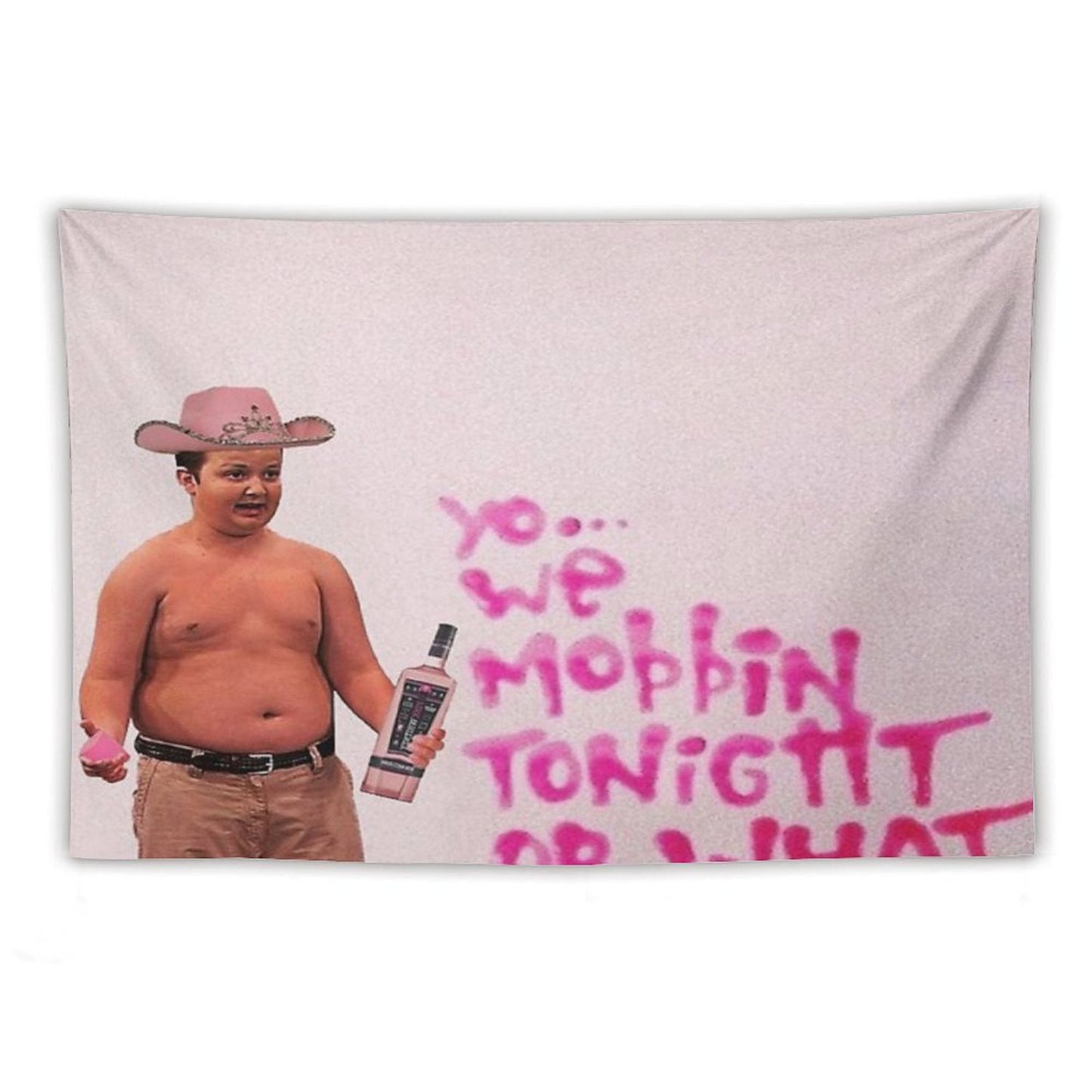 Gibby Pink Cowboy Hat Mobbin Or What Tapestry