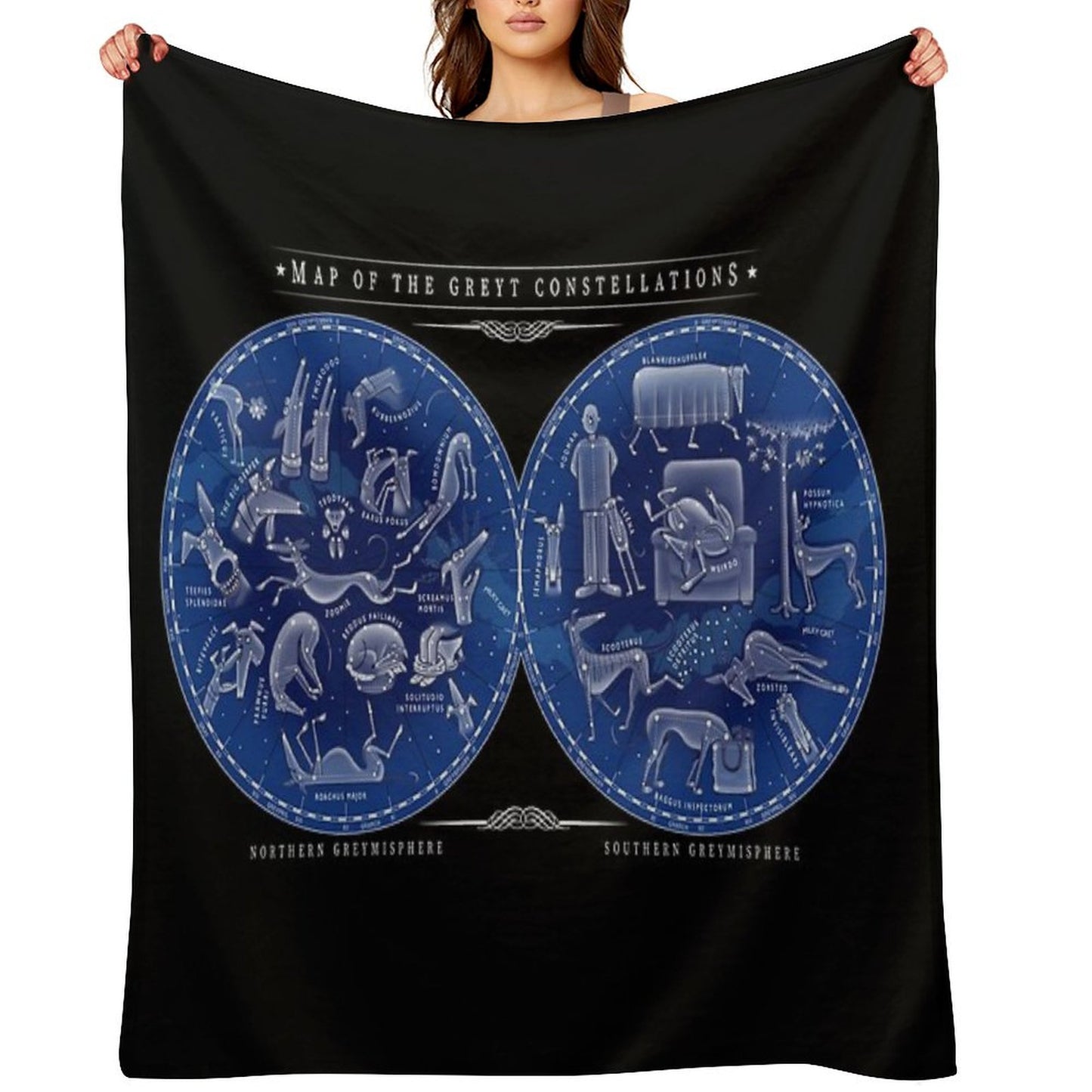 Map of The Greyt Constellations Throw Blanket