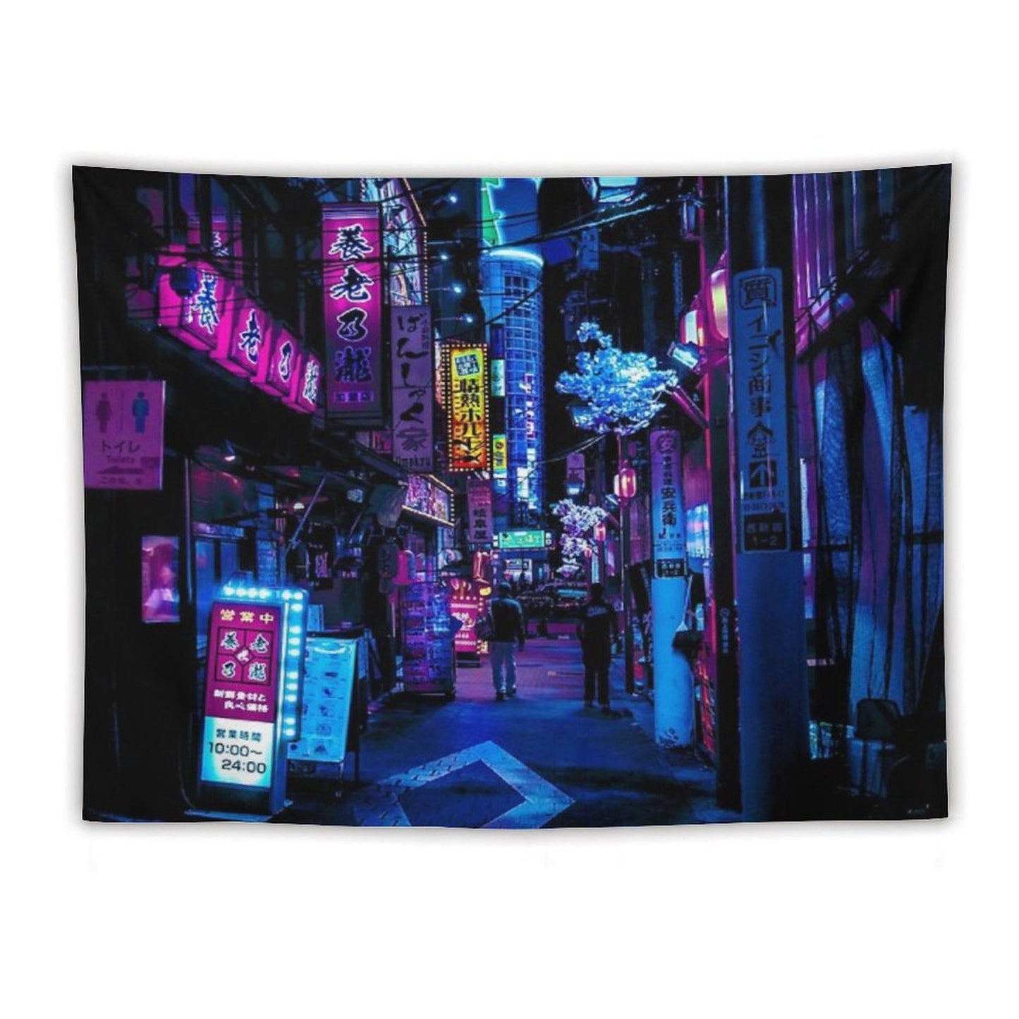 Blue Tokyo Alleys Tapestry