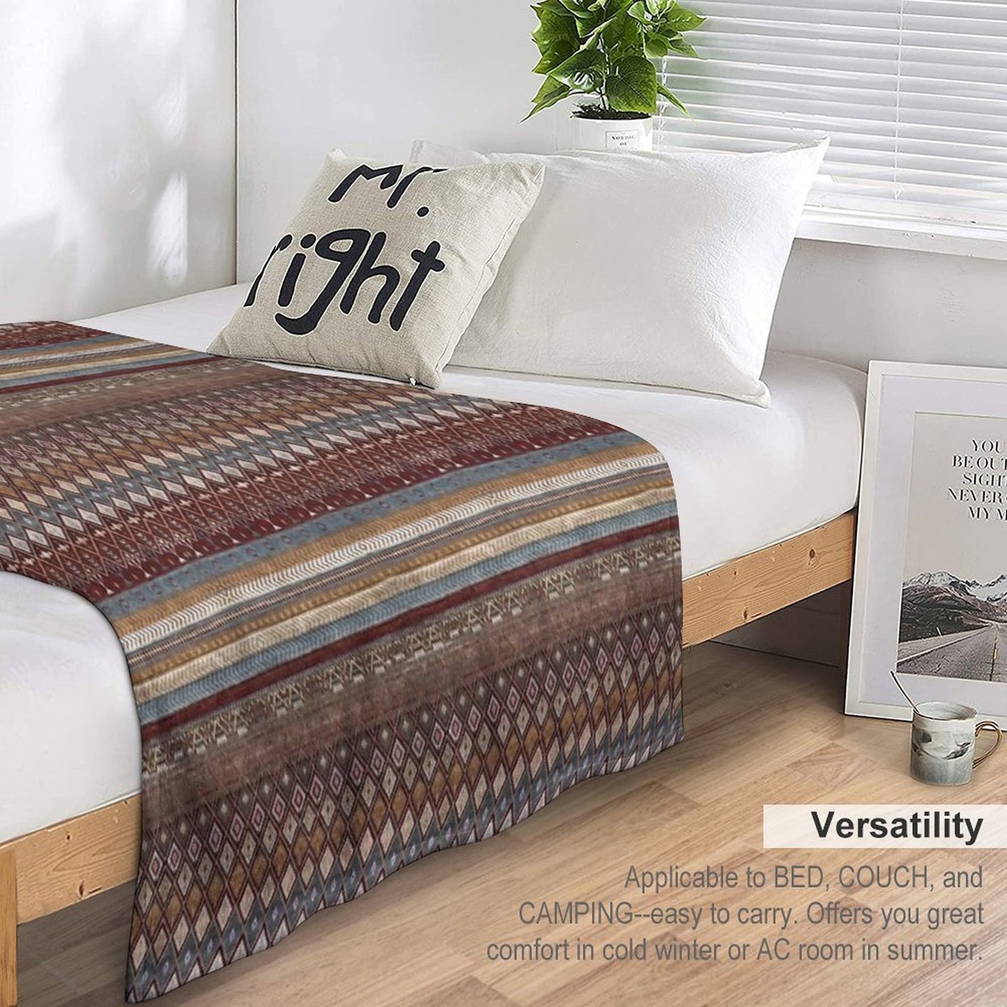 Geometrical Carpet Design Patterns Throw Blanket