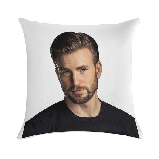 Chris Evans Being Hot Soft Fade-Resistant Throw Pillow