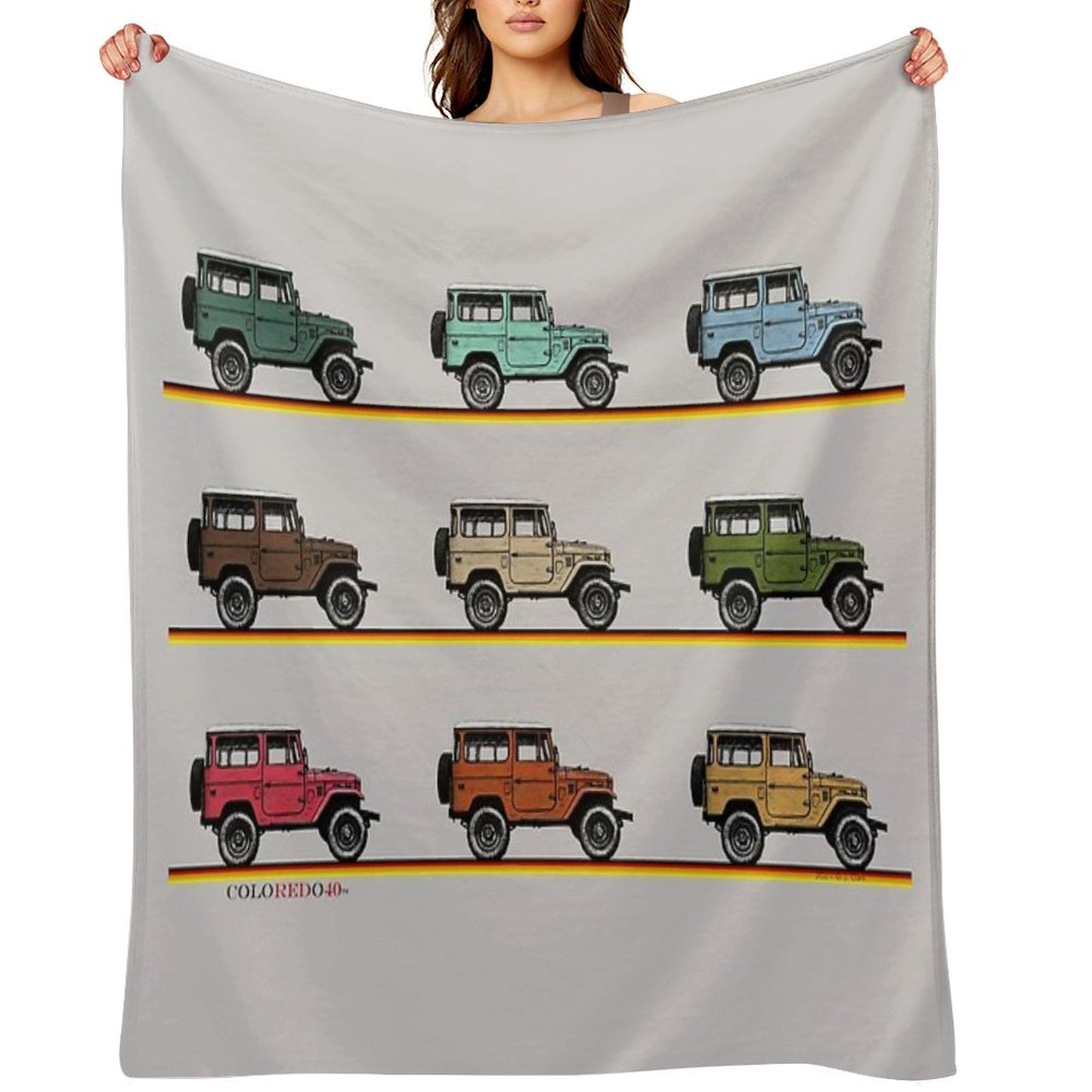 Toyota FJ40 Land Cruiser 9 Stack Throw Blanket