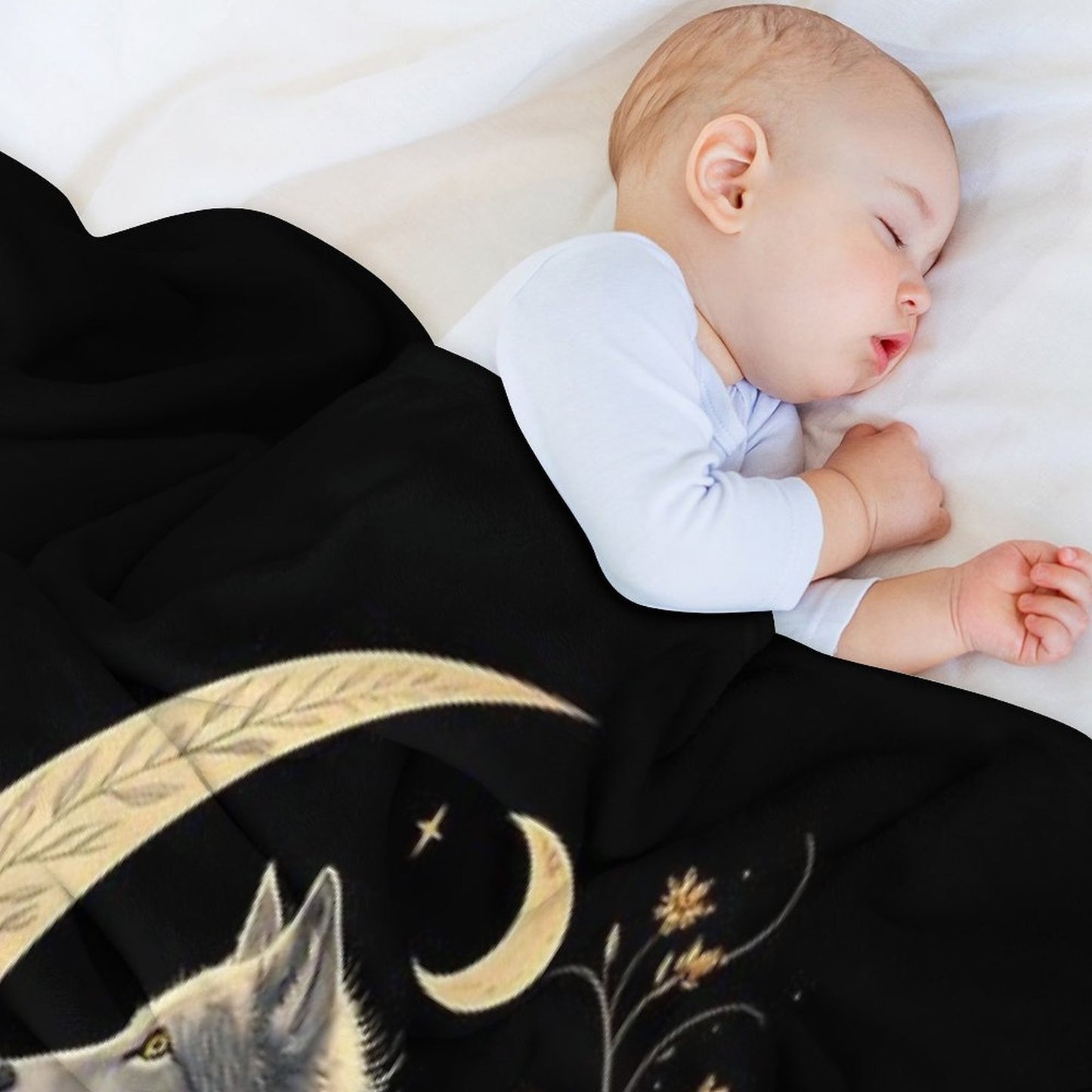 Moonlight Wolf Throw Blanket