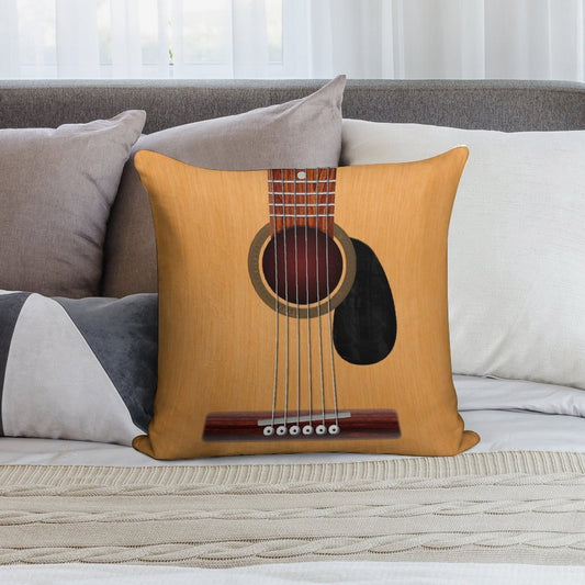 Acoustic Guitar Soft Washable Throw Pillow