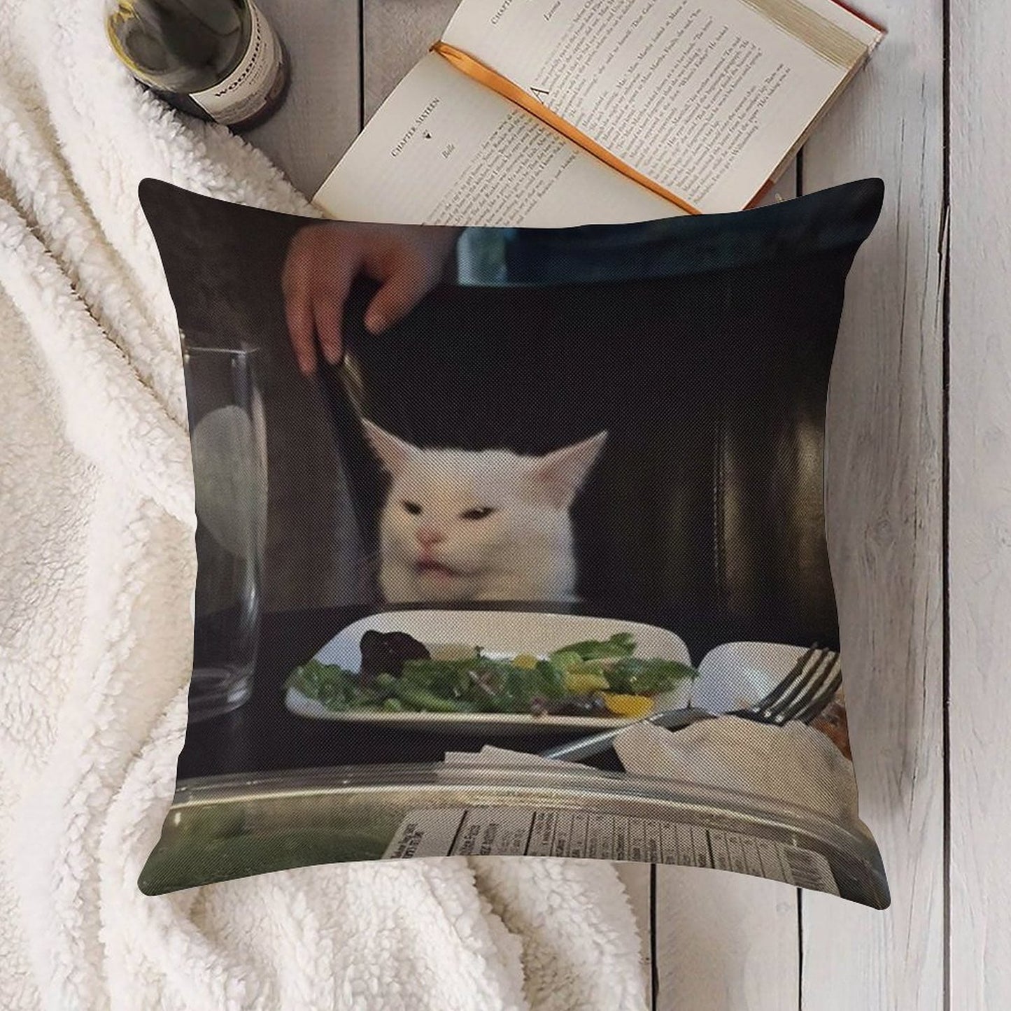 It Cat Linen Throw Pillow Cover