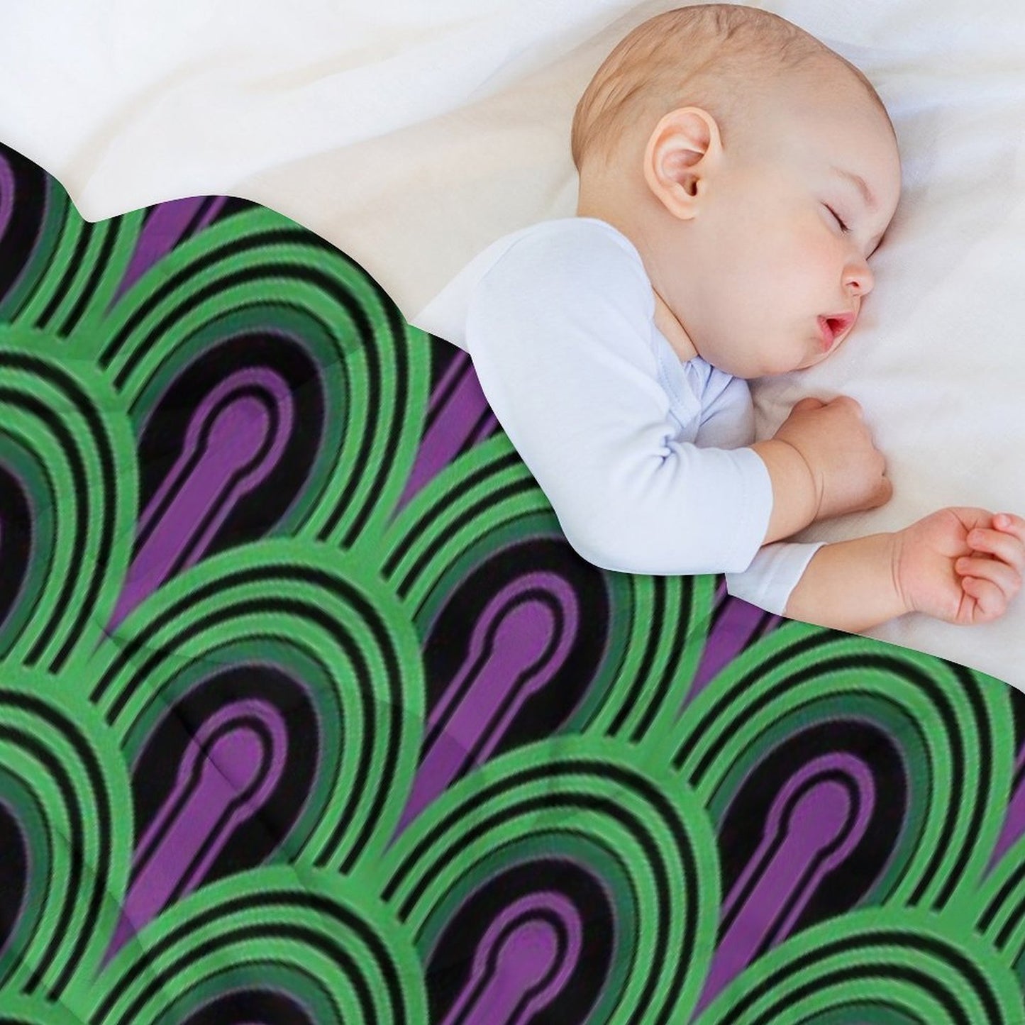 Geometric Pattern Keyhole Arch PurpleGreen Throw Blanket