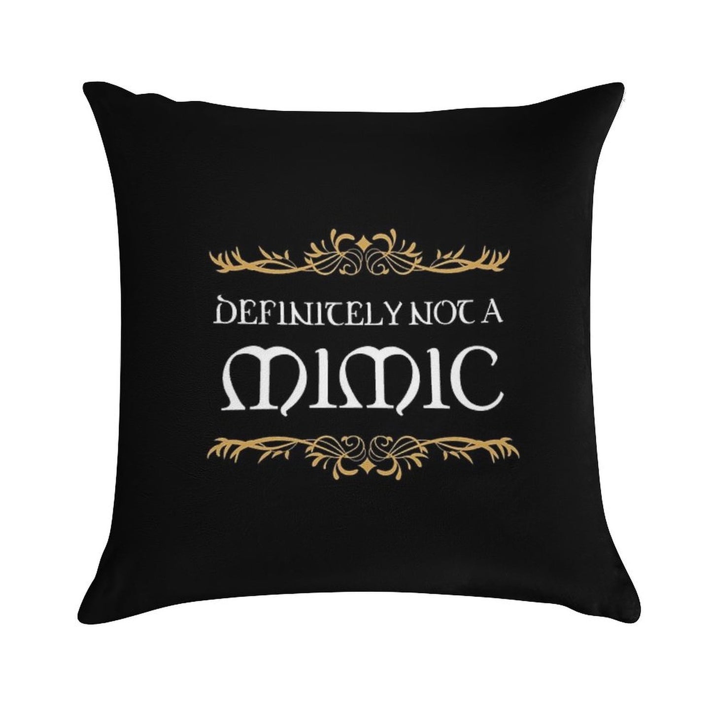 Definitely Not A Mimic Tabletop RPG Addict Soft Easy Maintenance Throw Pillow
