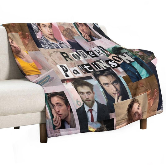 Robert Pattinson Photo Collage High Quality Throw Blanket