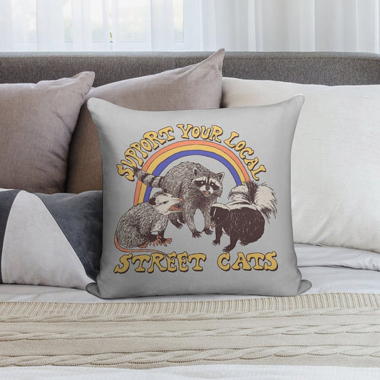 Street Cats Soft Luxury Feel Throw Pillow