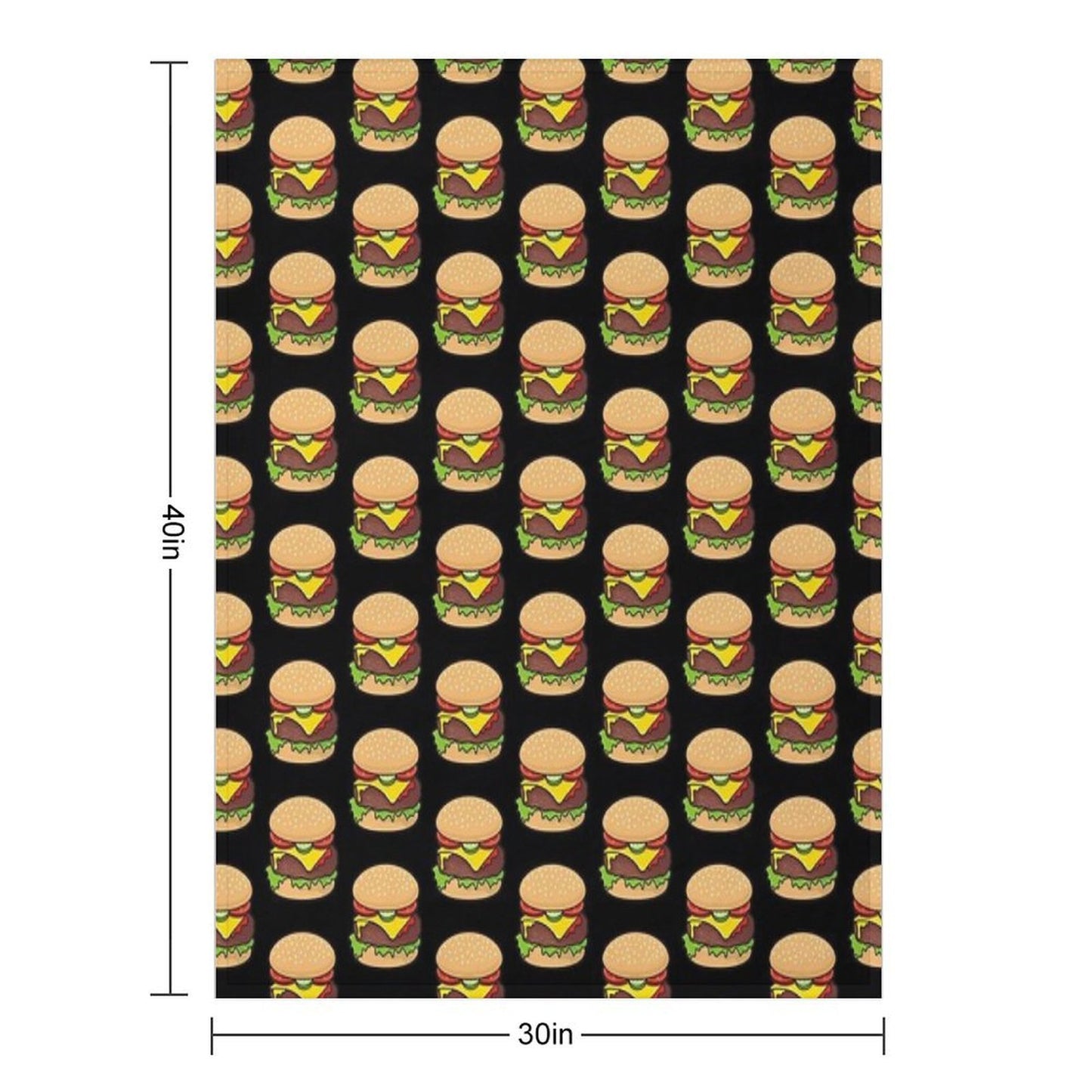 Cheeseburger Pattern Throw Blanket