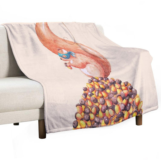 The Bandit Squirrel Throw Blanket