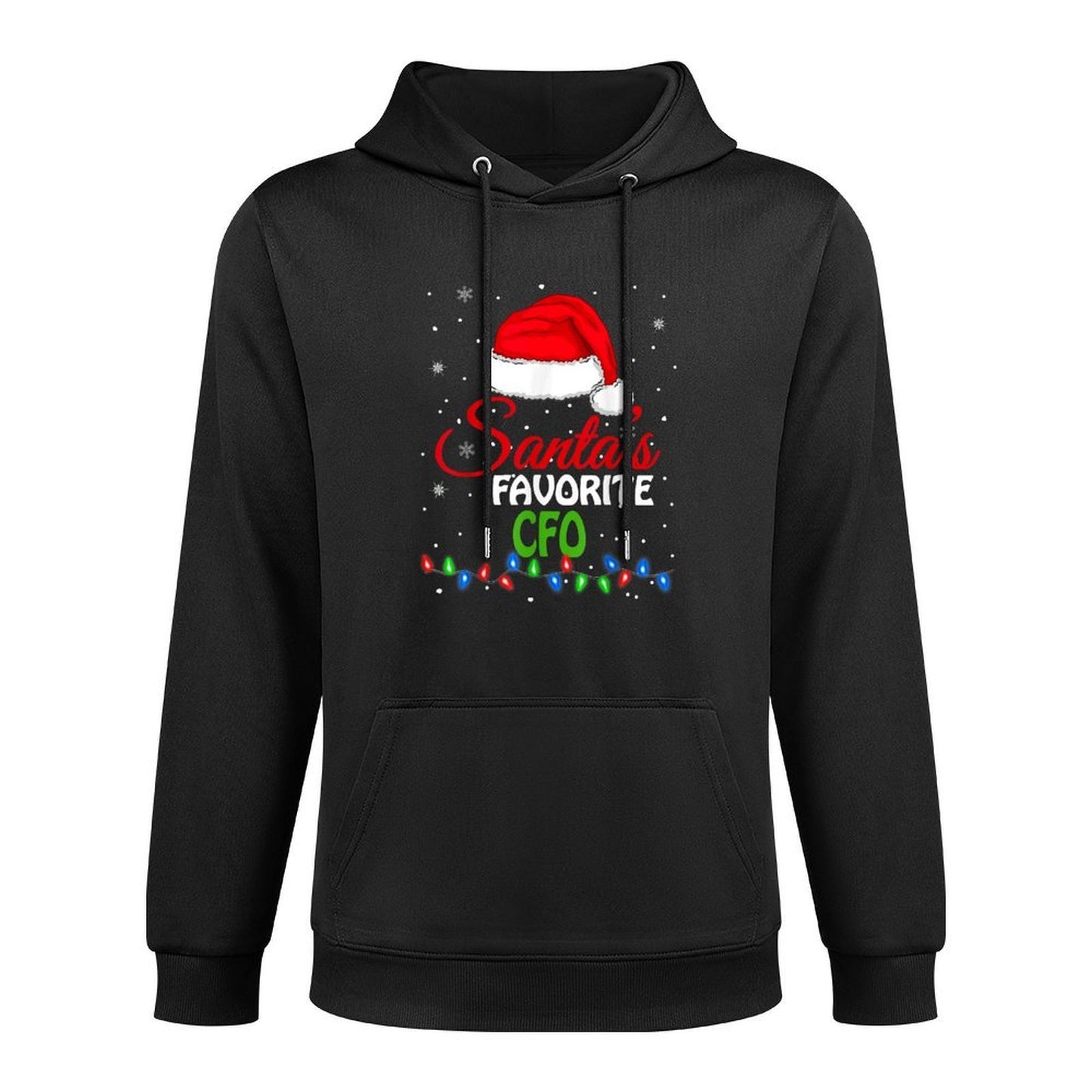 Santas Favorite CFO Santa Hat Lights. Funny Christmas Moisture-Wicking Hoodie