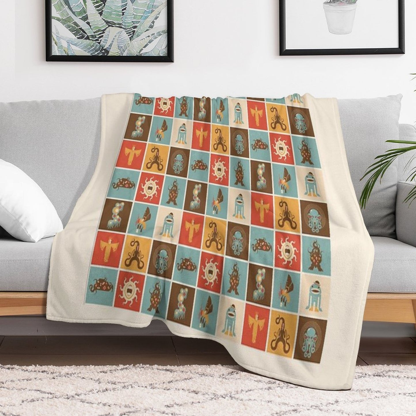 The Lovecraftian Squares Throw Blanket