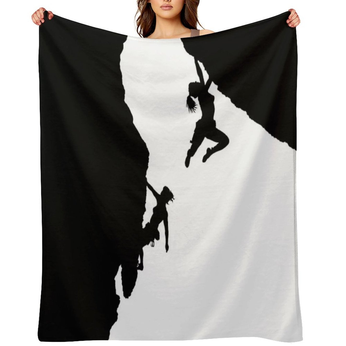 Women Rock Climbing Throw Blanket