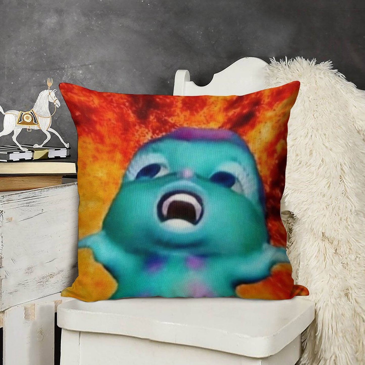 Bibble Meme Linen Throw Pillow Cover
