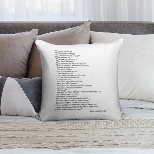 Every That's What She Said From The Office Soft Shrink-Resistant Throw Pillow