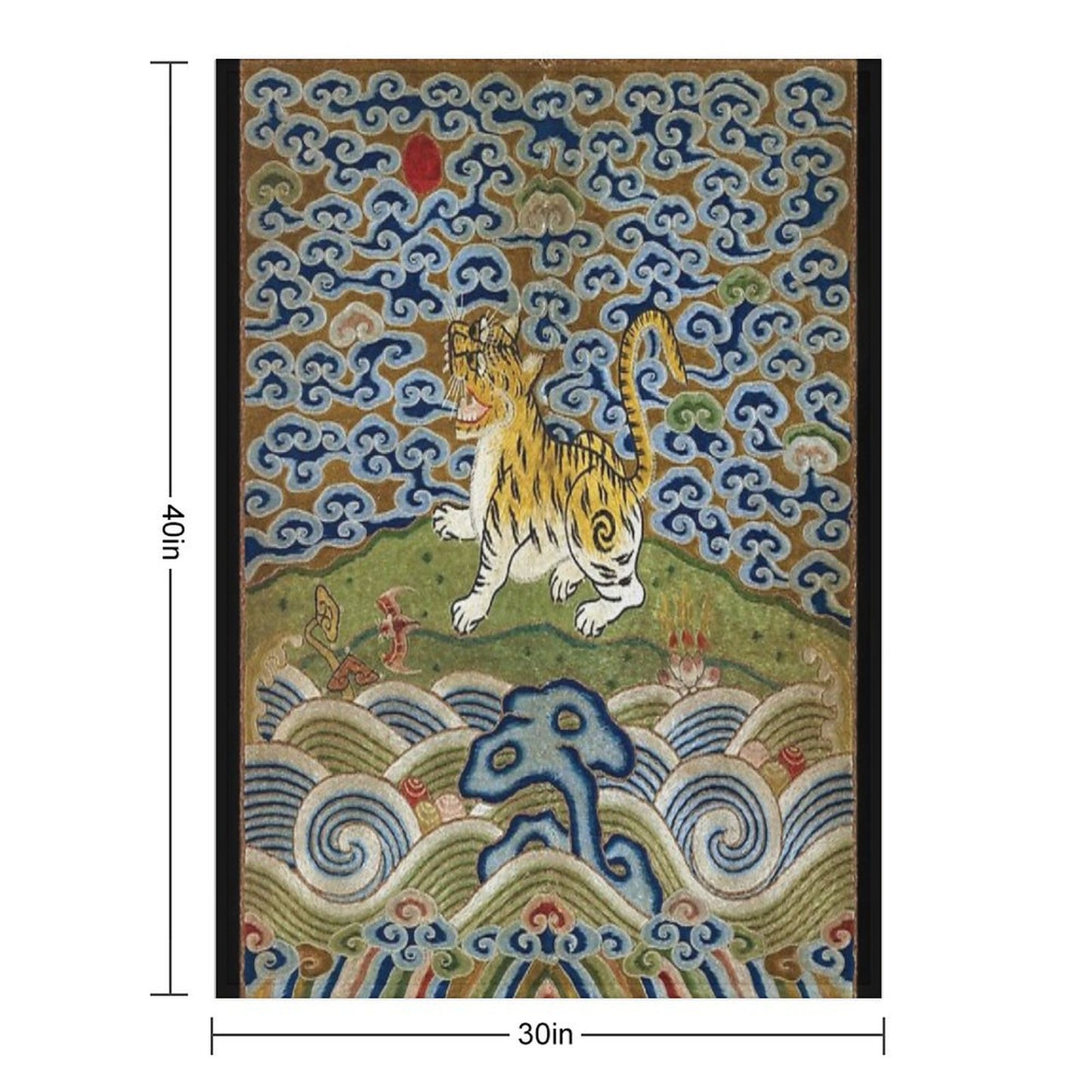 Chinese Tiger - Rank Badge Throw Blanket