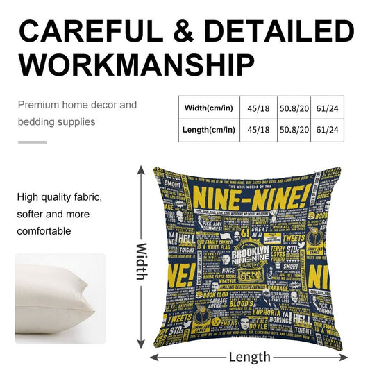 Wise Words of The Nine-Nine Linen Throw Pillow Cover