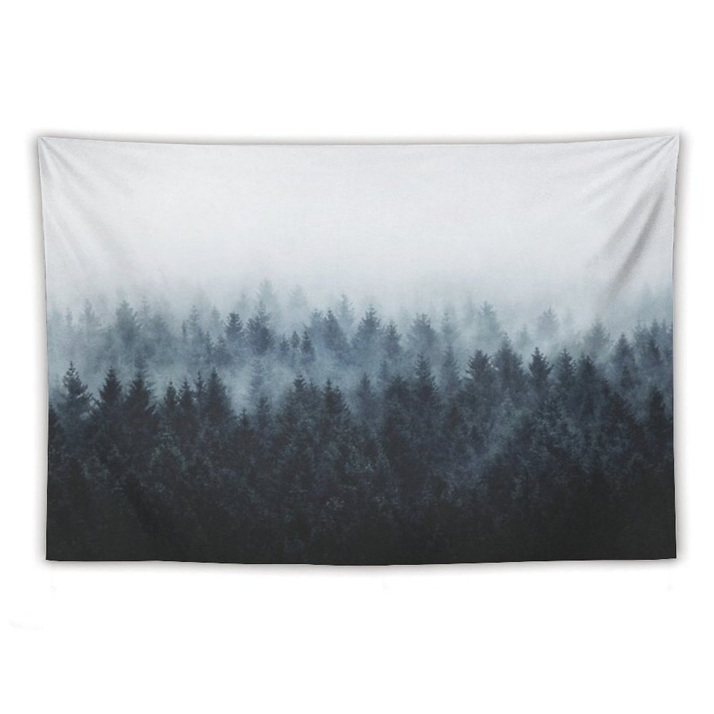 High And Low Dark Romantasy Moody Wilderness Dream Forest With Cascadia Trees Covered In Fog Tapestry