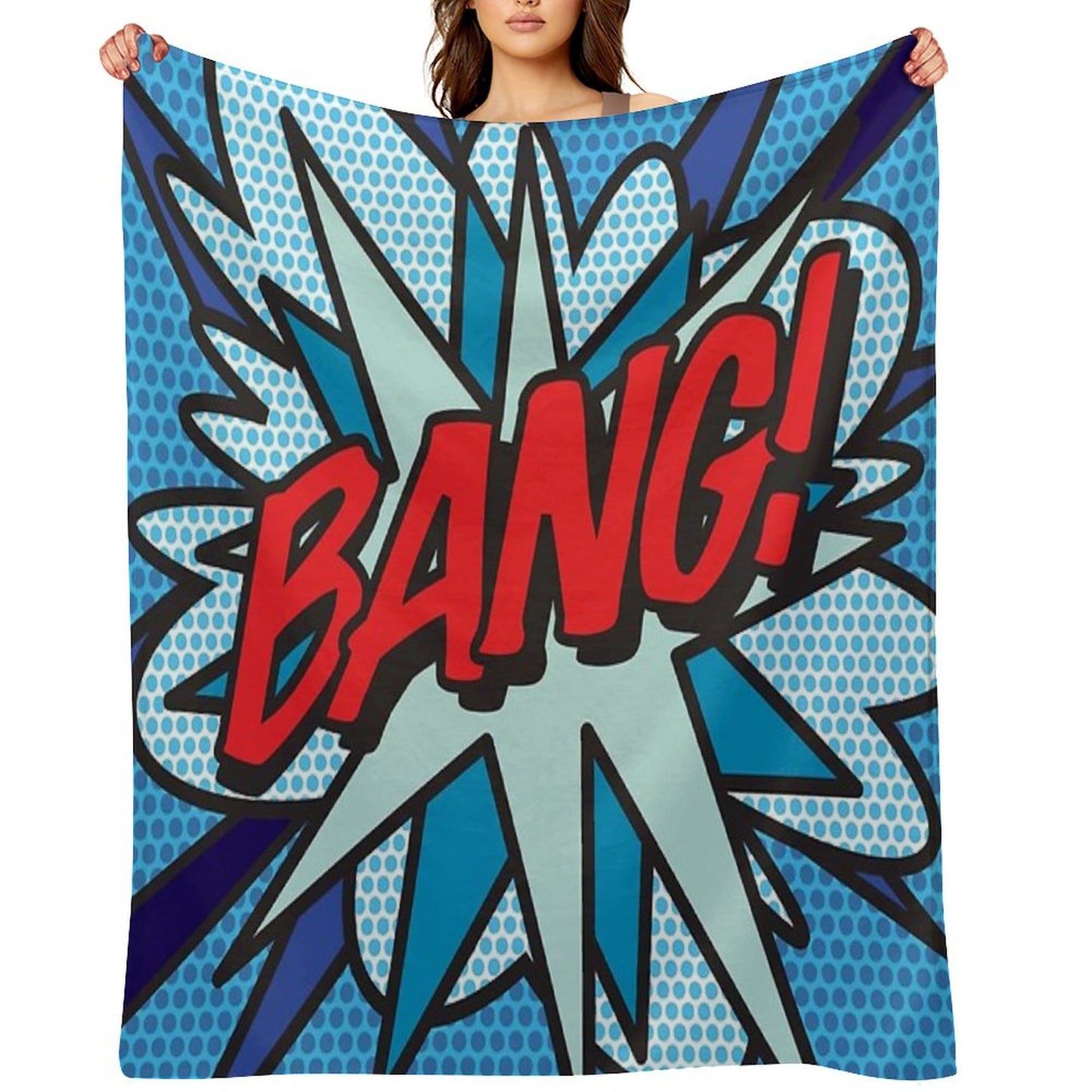 BANG Comic Book Pop Art Modern Fun Graphic Throw Blanket